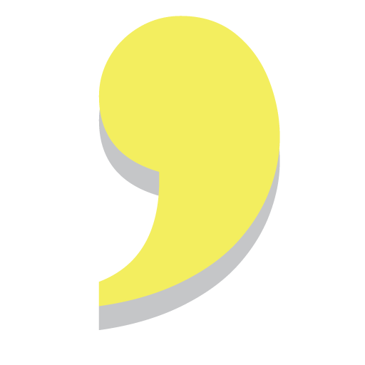 Yellow and Gray Comma